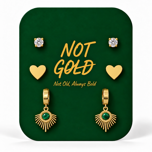Green Earrings Set