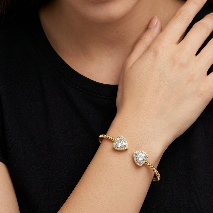 Heart Diamond Bangle