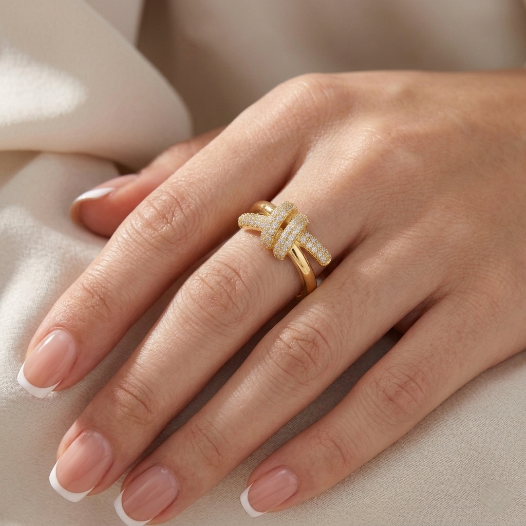 Knot Strass Ring