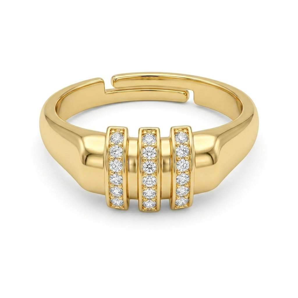 Lines Strass Ring