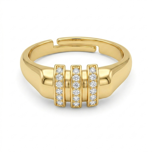 Lines Strass Ring