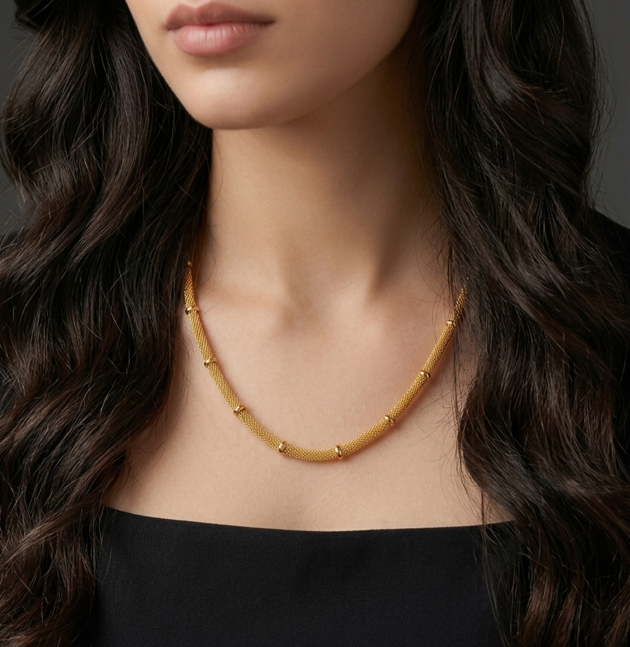 Mesh Chain Ball Necklace