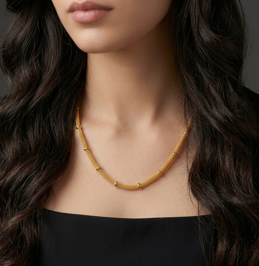 Mesh Chain Ball Necklace
