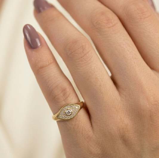Middle Strass Pinky Ring