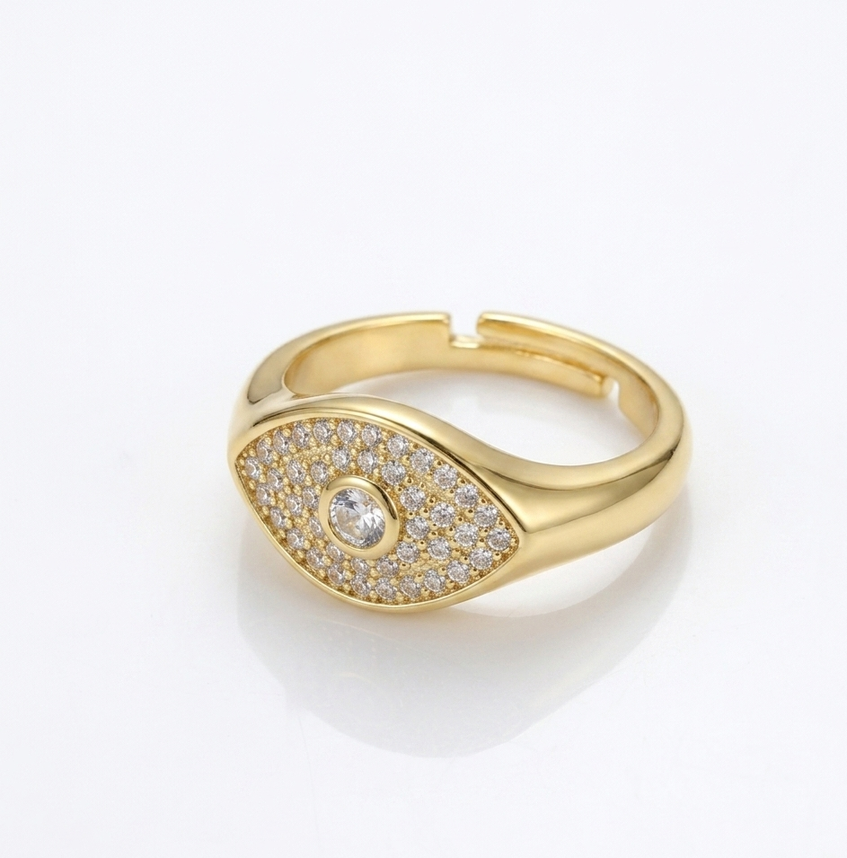 Middle Strass Pinky Ring