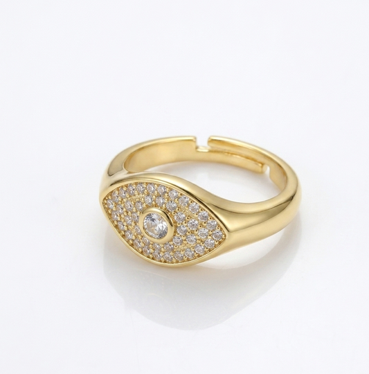 Middle Strass Pinky Ring