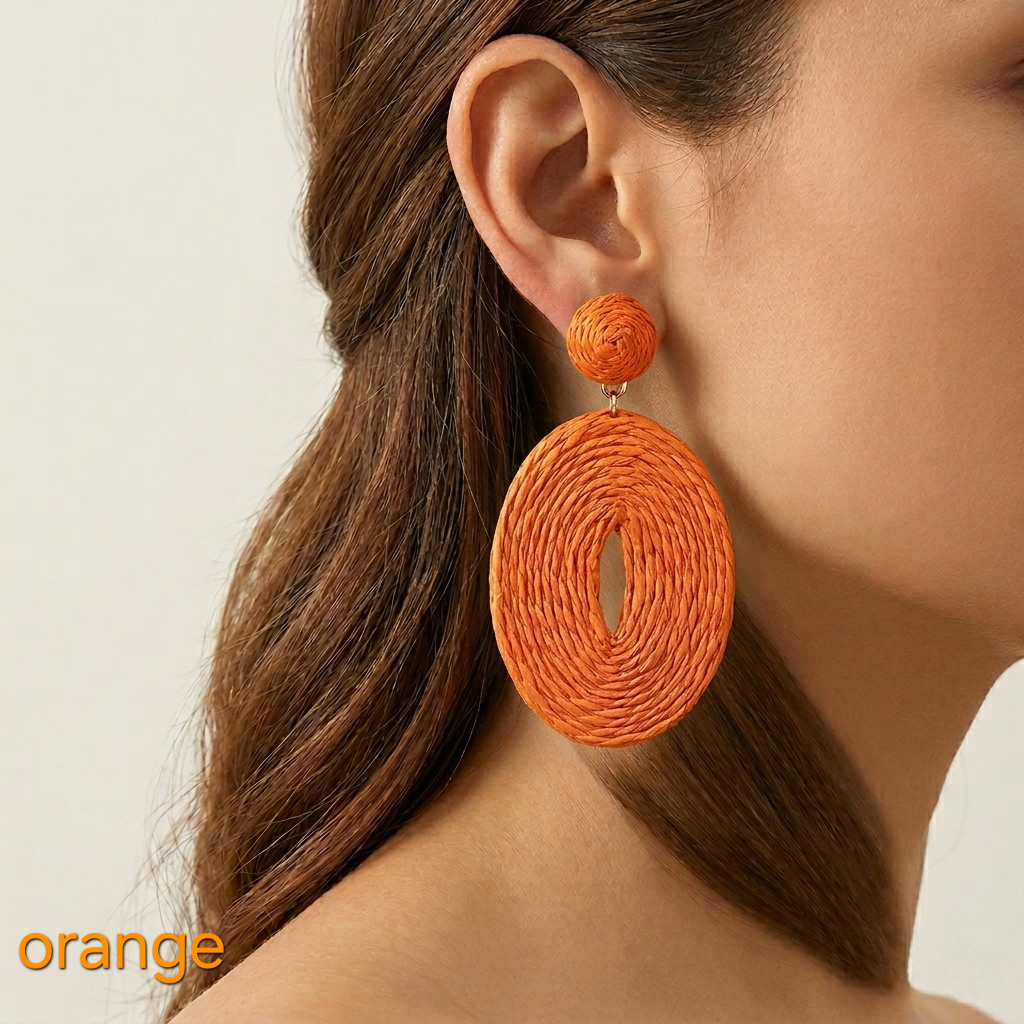 Colored Boho Oval Earrings