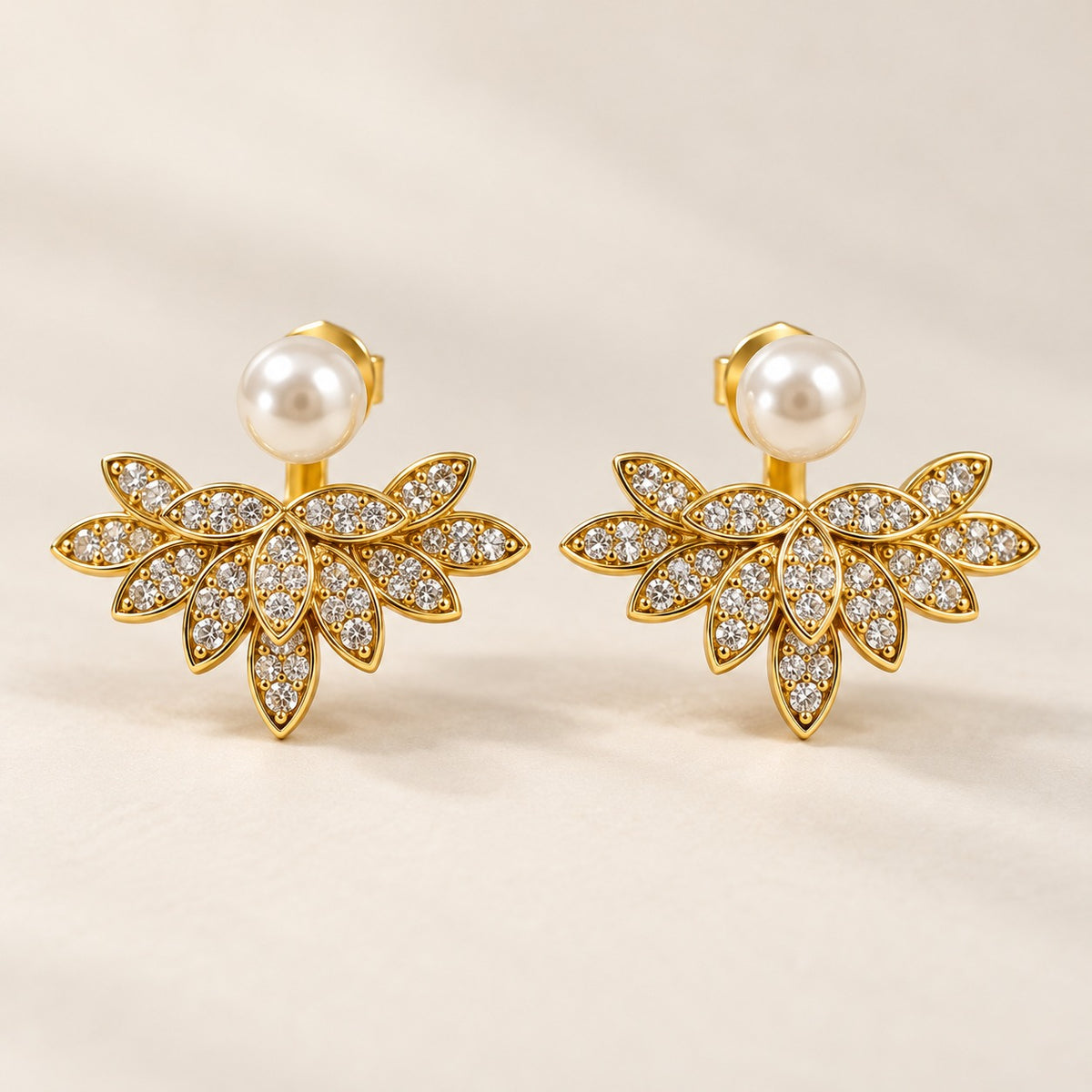 Pear Leaf Stud Earrings
