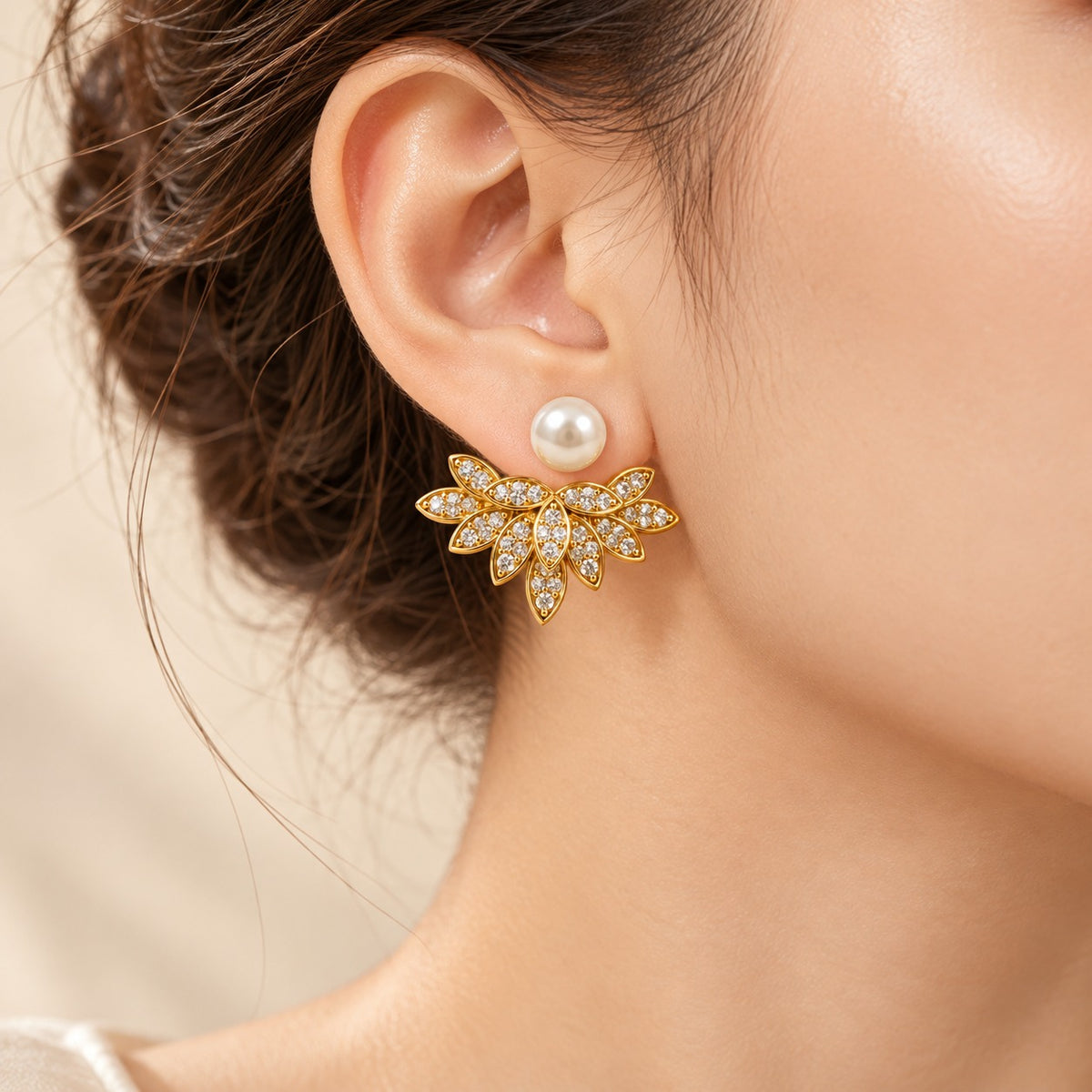 Pear Leaf Stud Earrings