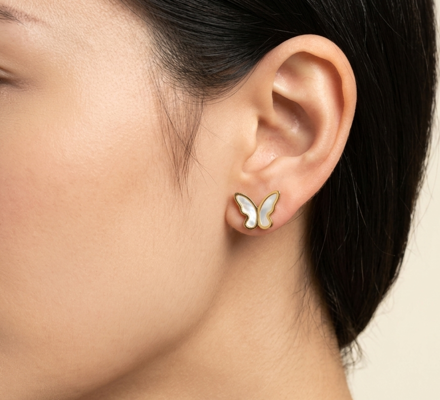 Butterfly Pearl Earrings