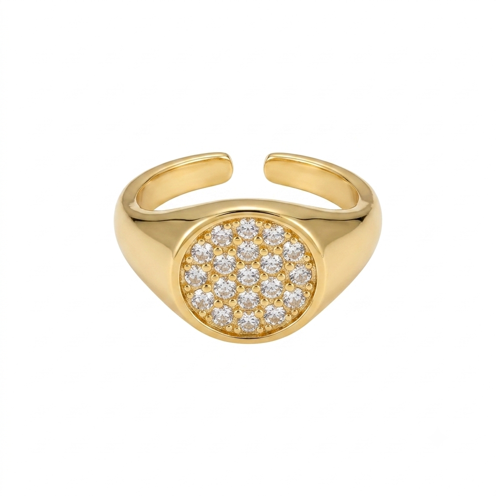 Round Strass Pinky Ring