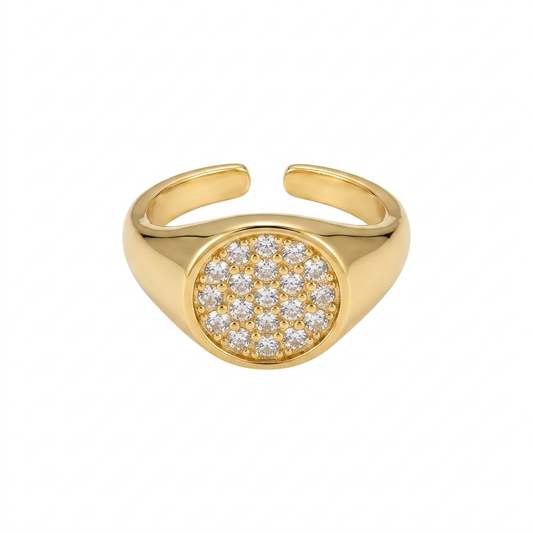 Round Strass Pinky Ring