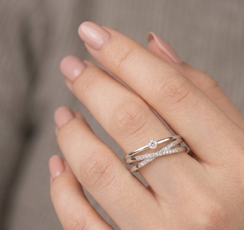 Silver Cross Promise Ring