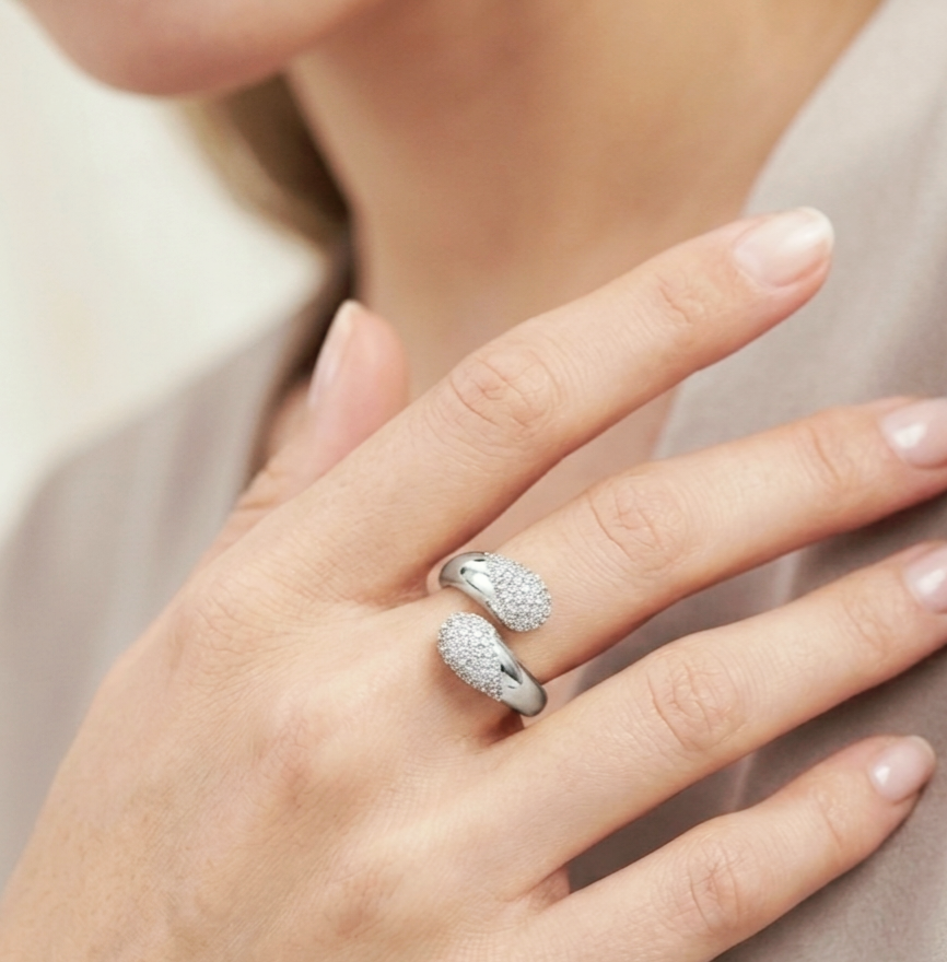 Silver Double Dome Ring