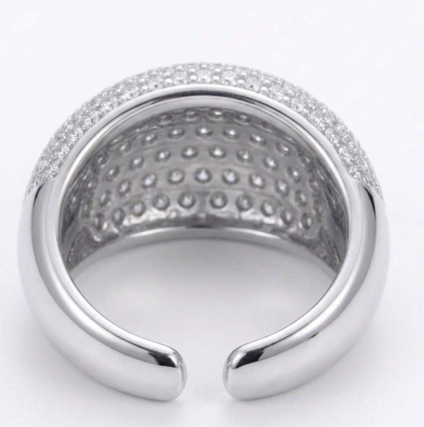 Silver Half Strass Ring