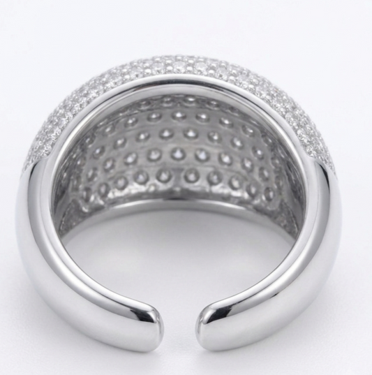 Silver Half Strass Ring