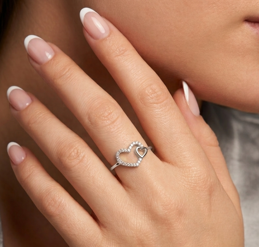 Silver Hearts Ring