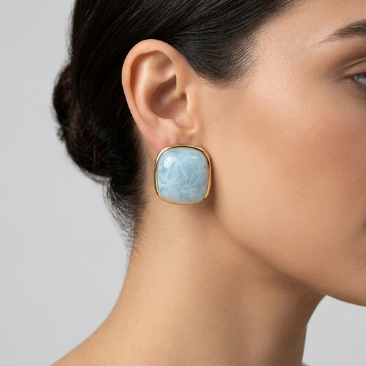 Pearl Baby Blue Earrings