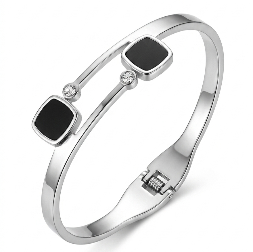 Square Black Bangle