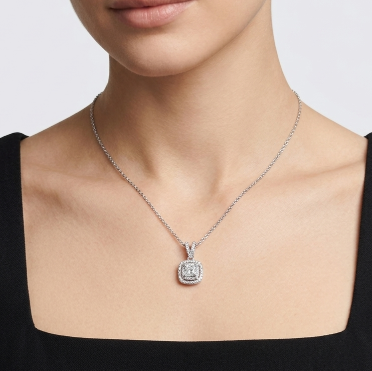 Square Diamond Necklace