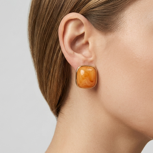 Pearl Orange Earrings
