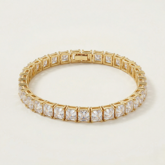 Square Strass Tennis Bracelet