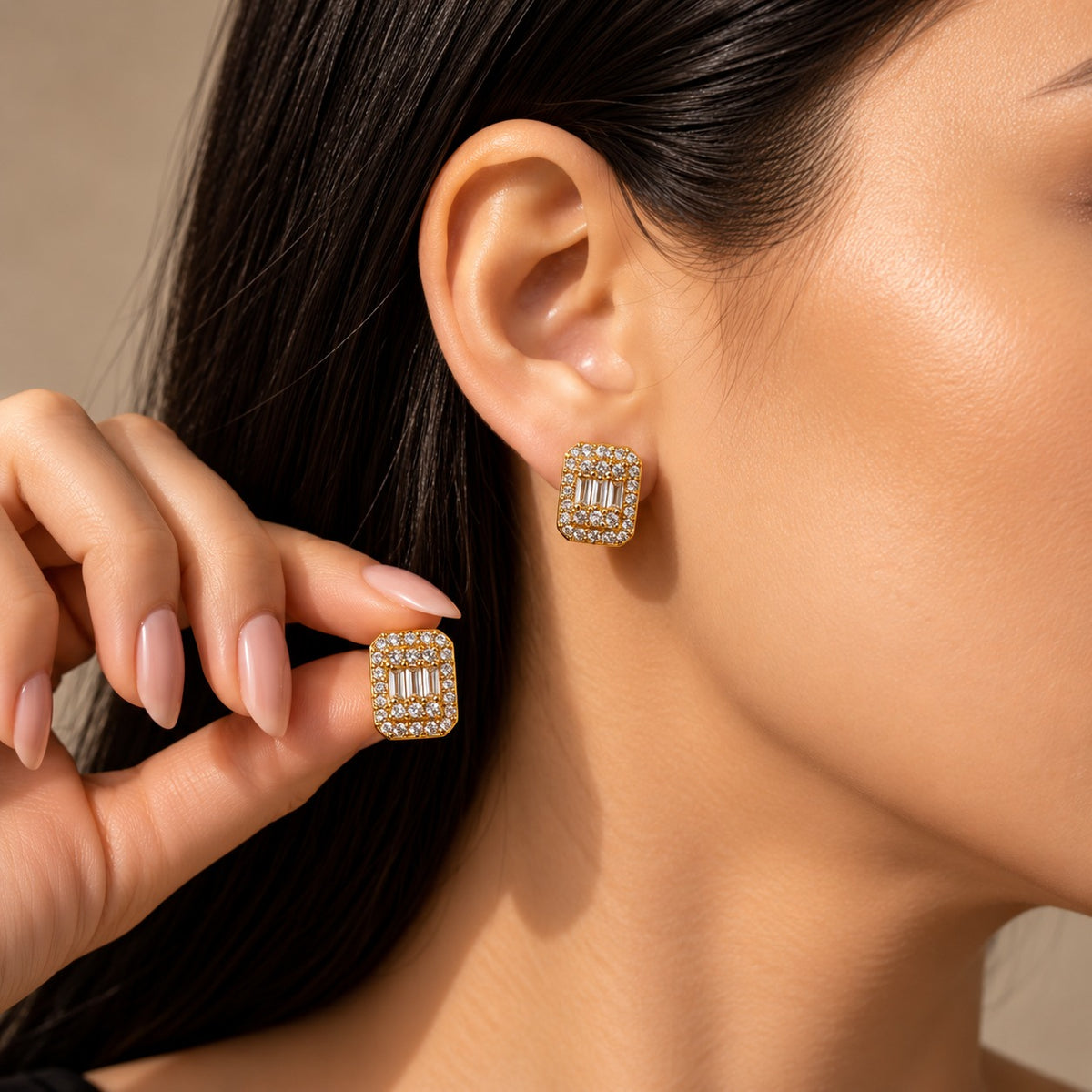 Square Zircon Earrings