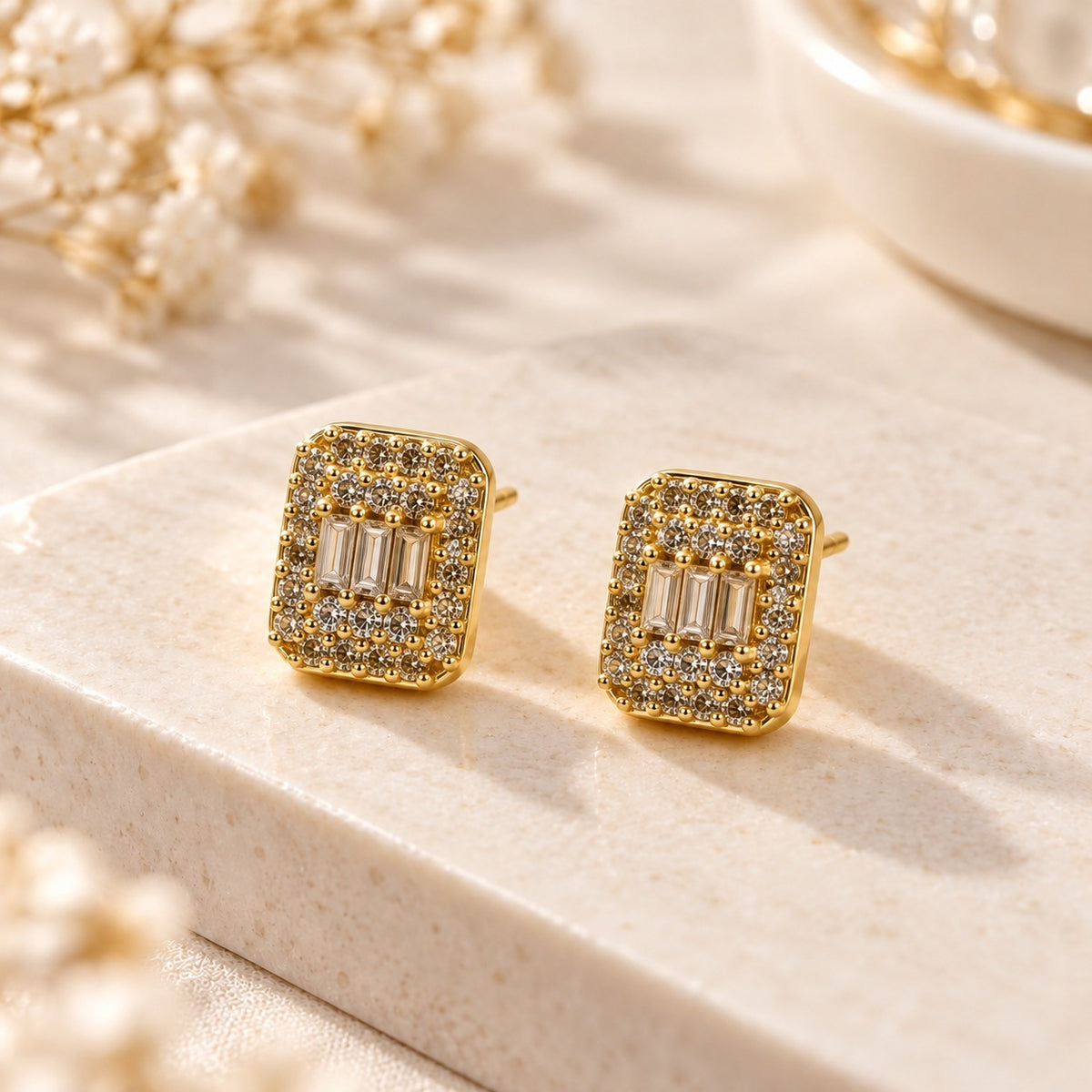 Square Zircon Earrings