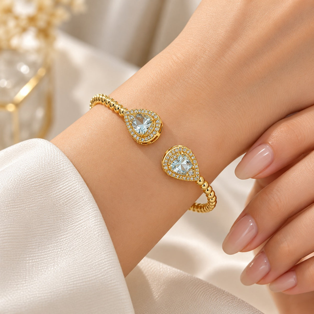 Drop Square Stone Bangle