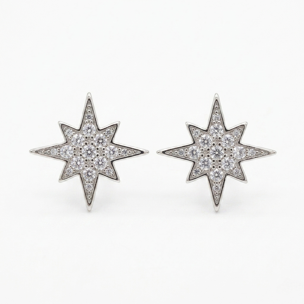 Star Silver Earrings