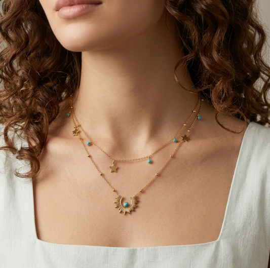 Stars Two Layers Necklace
