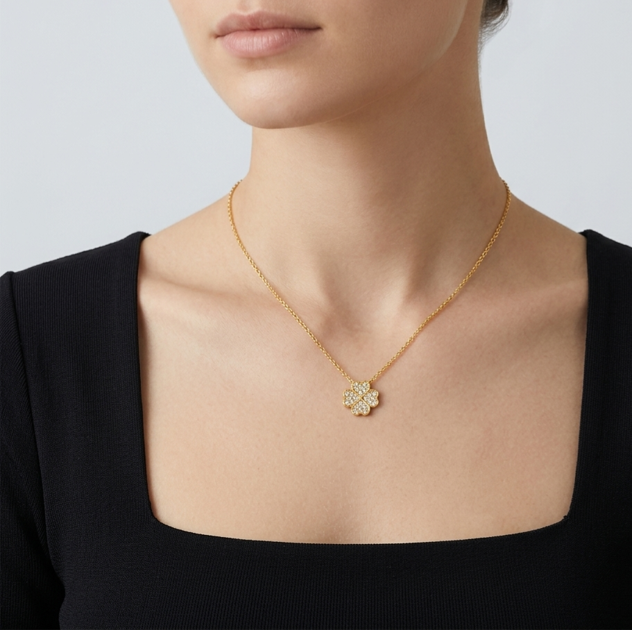 Strass Flower Necklace