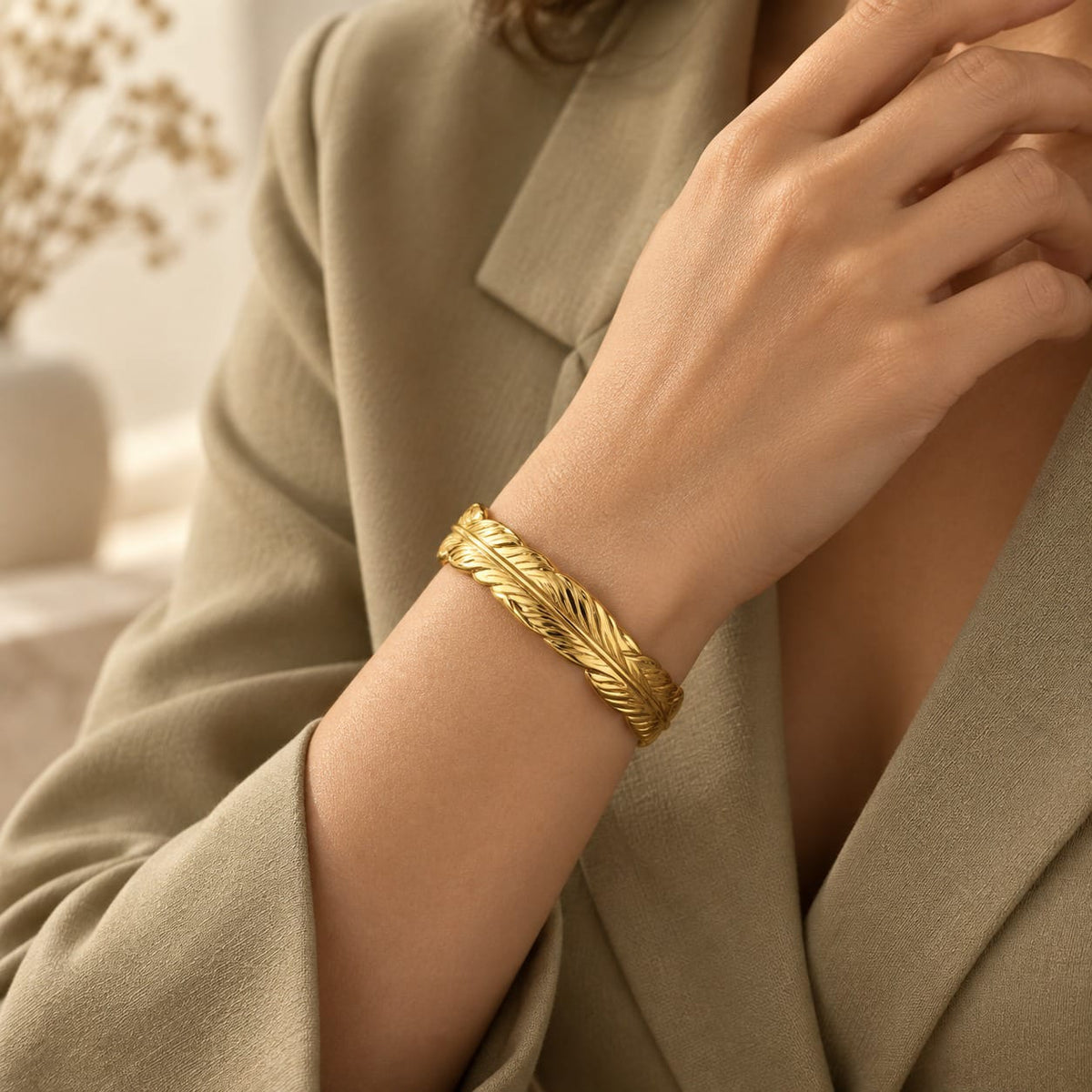 Thin Leaf Bangle