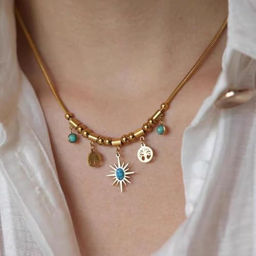 Turquoise Sun Tree Necklace