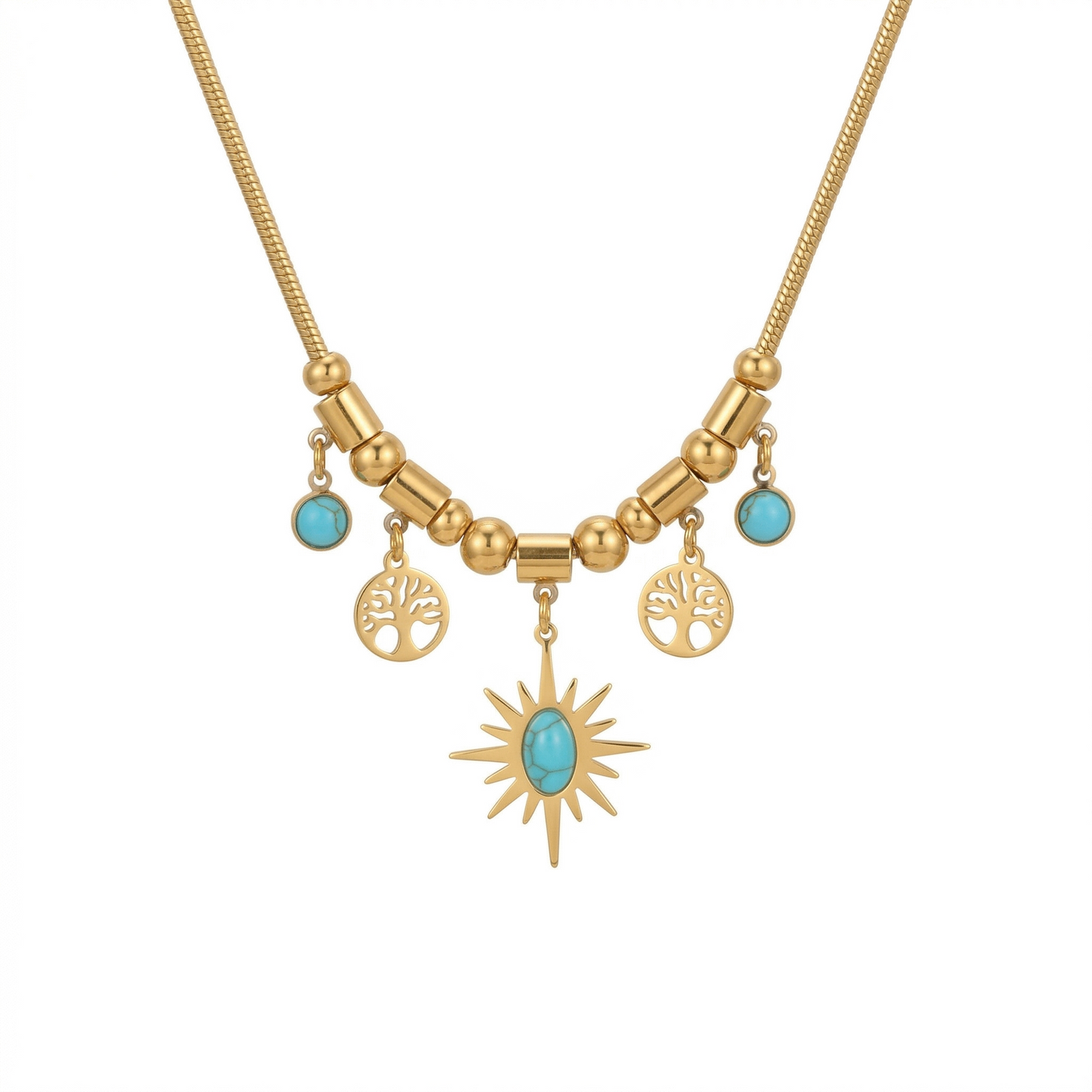 Turquoise Sun Tree Necklace