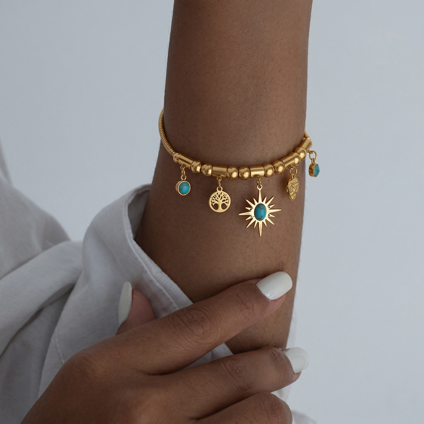 Turquoise Sun Tree Bracelet