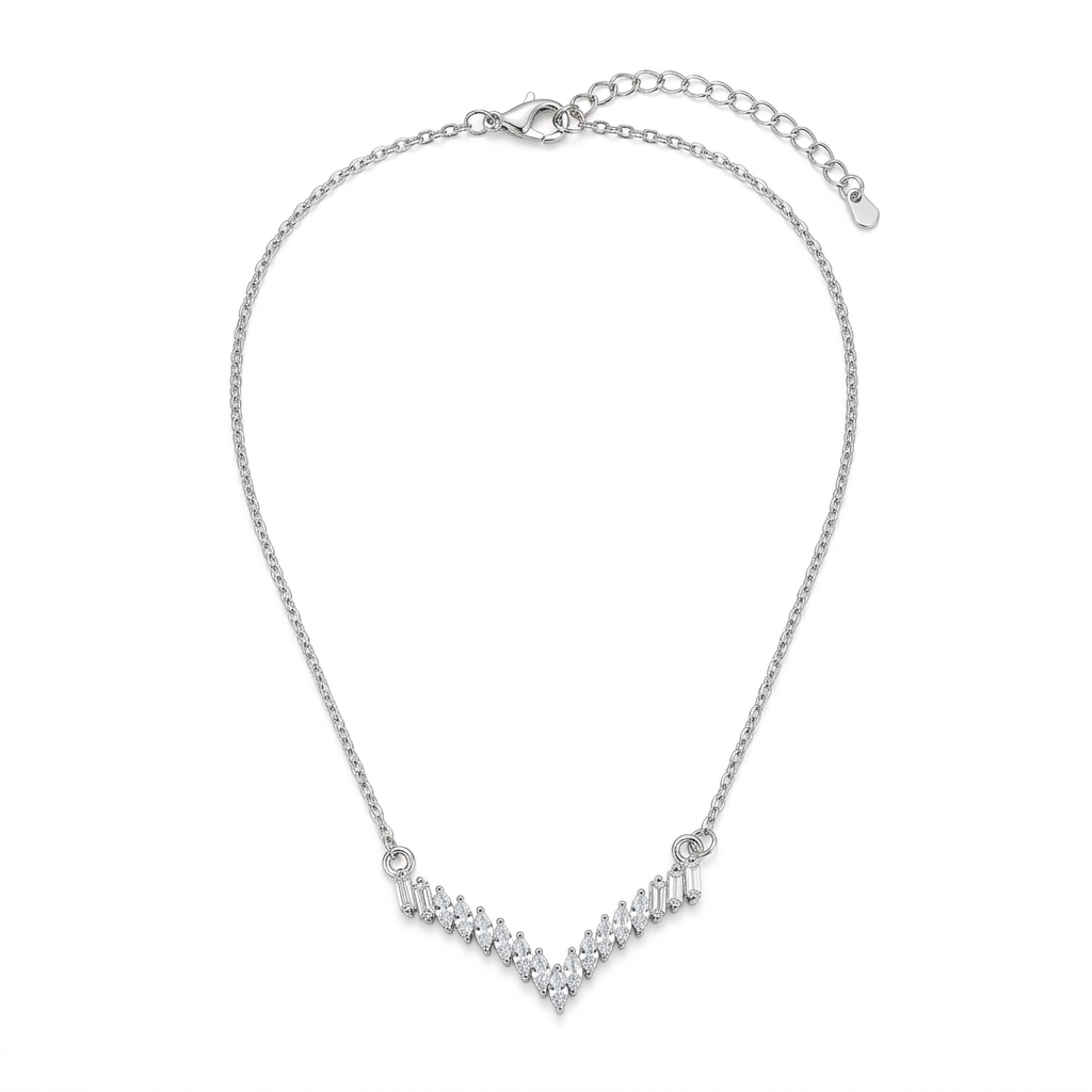 V Shape Diamond Necklace