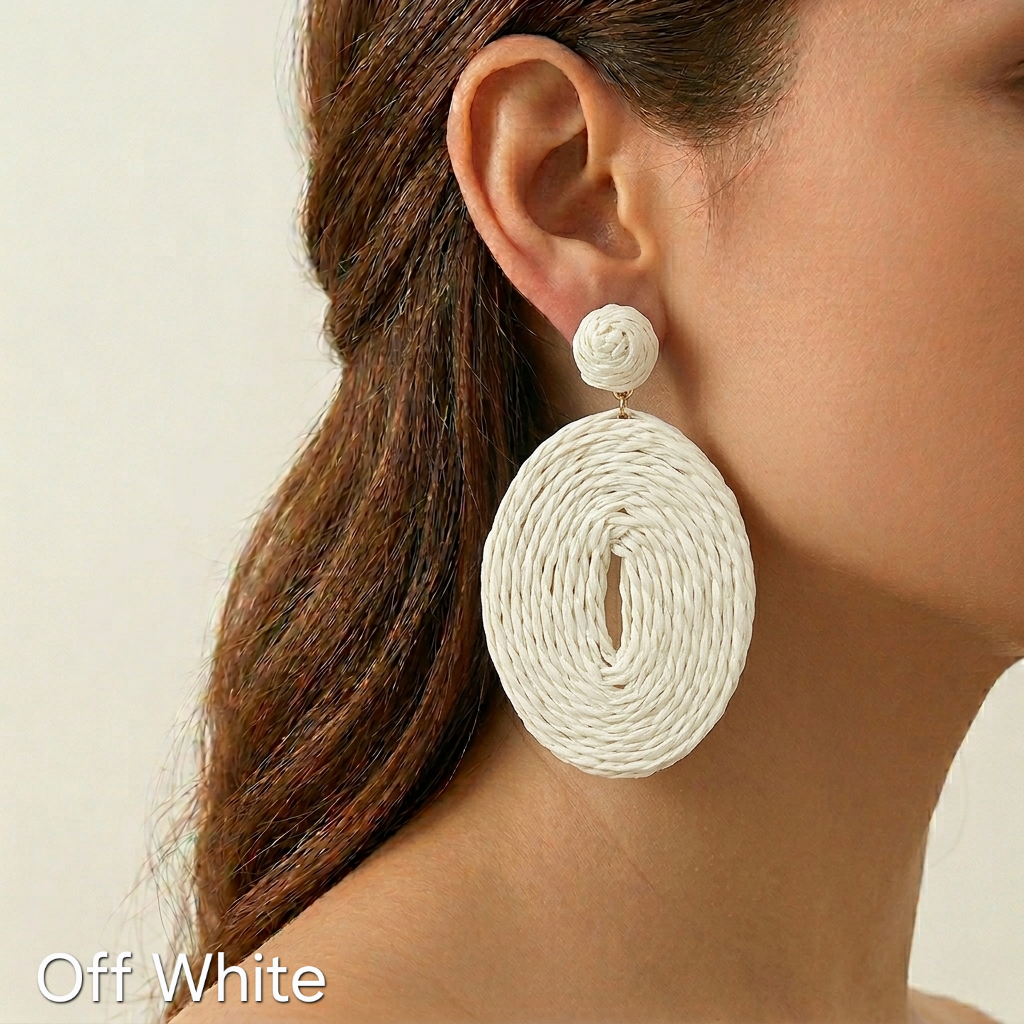 Colored Boho Oval Earrings