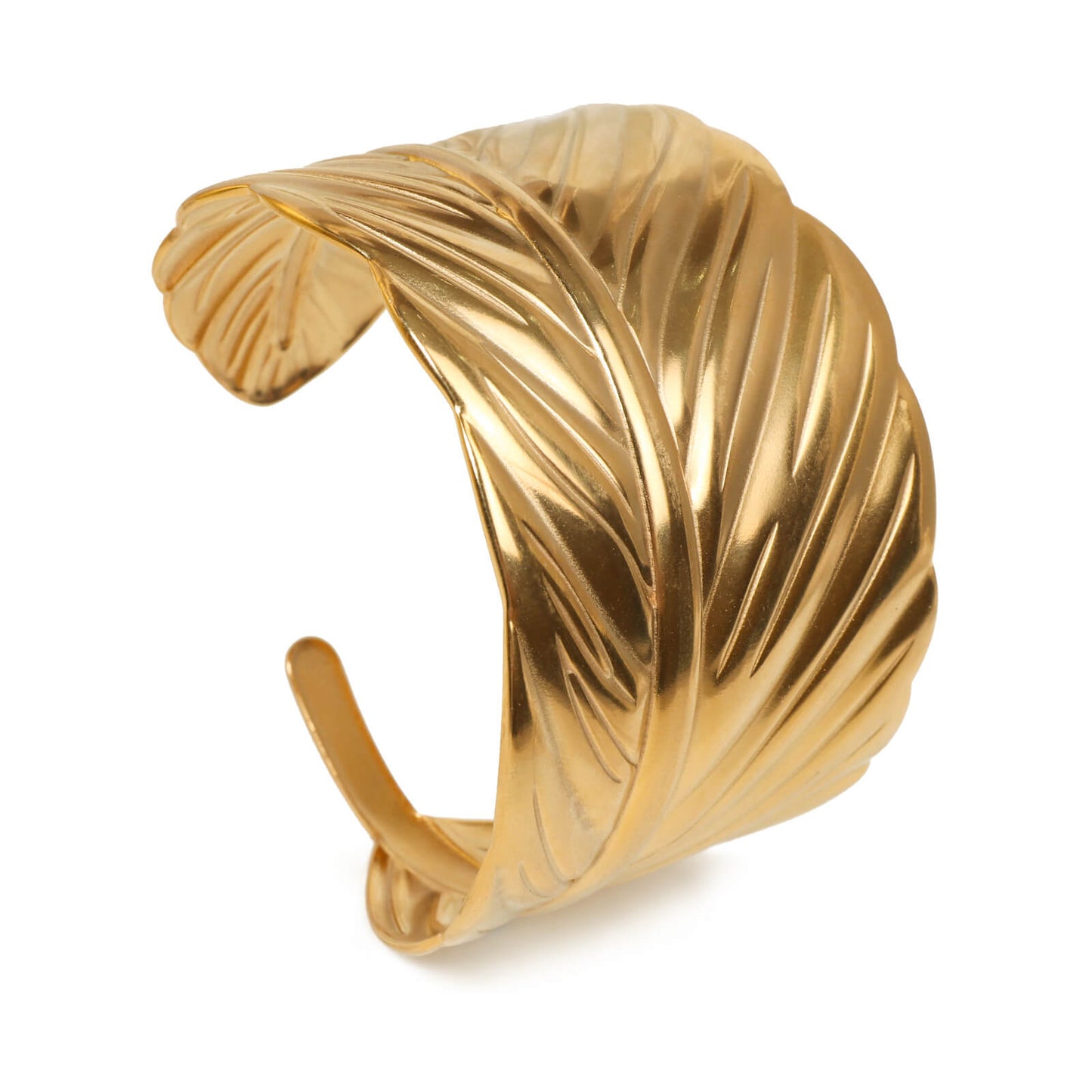 Wide Leaf Cuff Bracelet