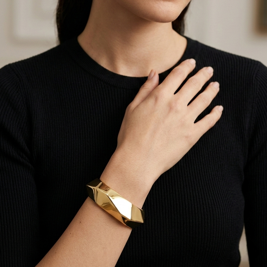 Wide Rounded Chunky Bracelet