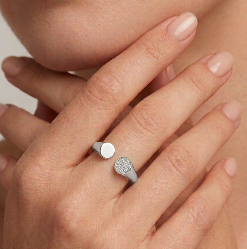 Silver Open Signet Ring