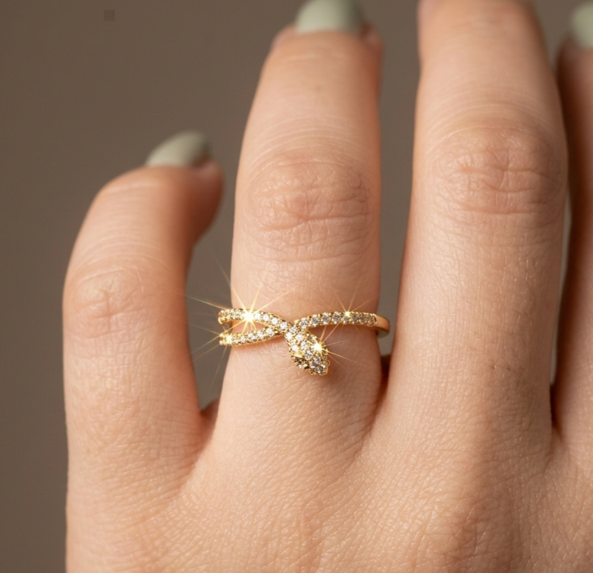 Snake Strass Gold Ring