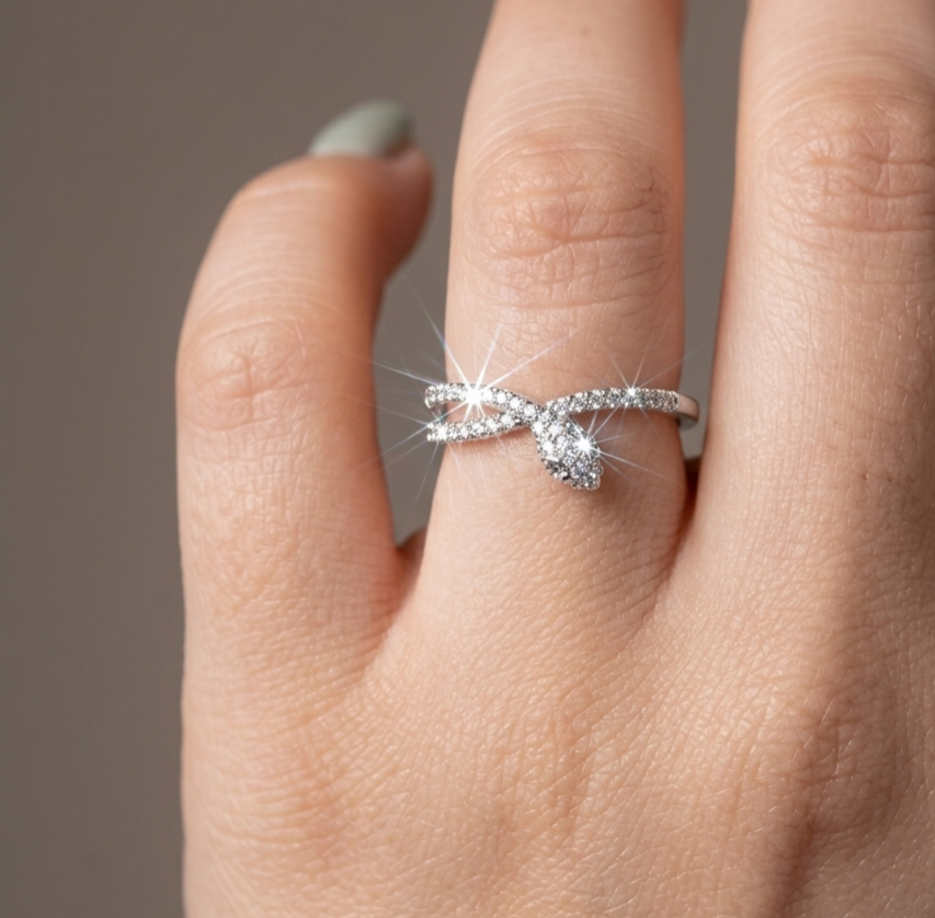 Snake Strass Silver Ring